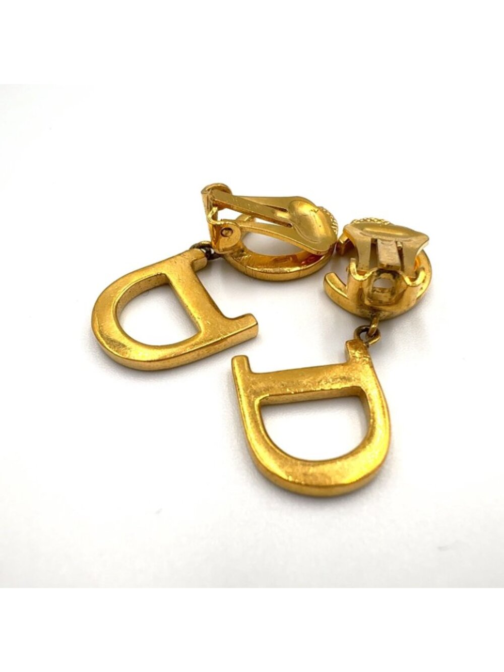 Dior CD Logo Swing Gold Plated Earrings - Picture 10 of 12